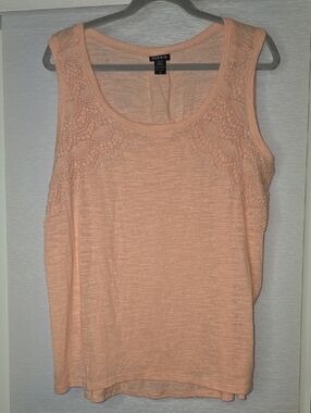 torrid Peach Lace Trim Scoop Neck Tank